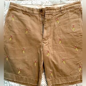 Vintage J Crew “Critters” shorts w/ embroidered hula girls - size 33